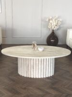 Travertin Couchtisch Ellipsea