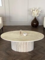 Travertin Couchtisch Ellipsea